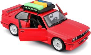 BMW M3 E30 1988 rot mit Dachgepäckkorb Burago 1:24